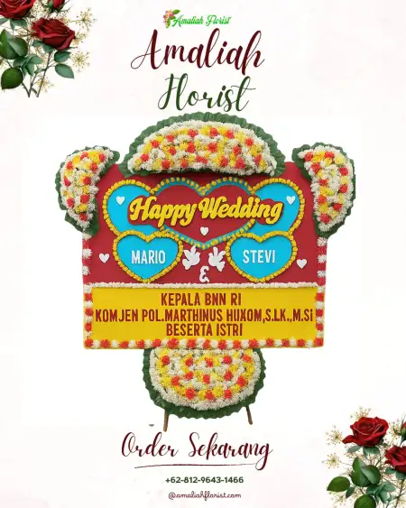 Papan Bunga Pernikahan Gemblengan